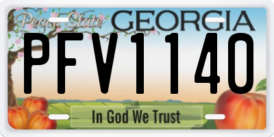 GA license plate PFV1140
