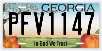 GA license plate PFV1147