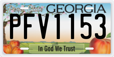 GA license plate PFV1153