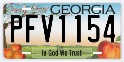 GA license plate PFV1154