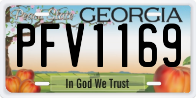 GA license plate PFV1169