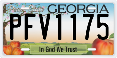 GA license plate PFV1175