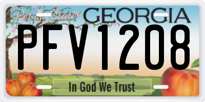 GA license plate PFV1208