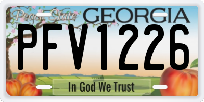GA license plate PFV1226