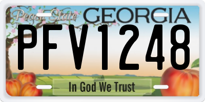 GA license plate PFV1248