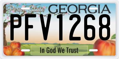 GA license plate PFV1268