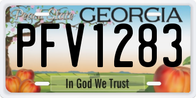 GA license plate PFV1283