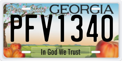 GA license plate PFV1340