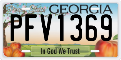 GA license plate PFV1369