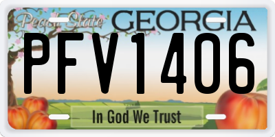 GA license plate PFV1406