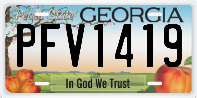 GA license plate PFV1419