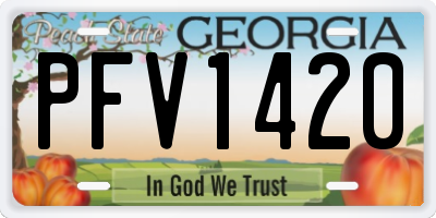 GA license plate PFV1420