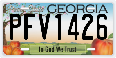 GA license plate PFV1426