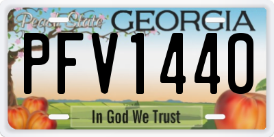 GA license plate PFV1440