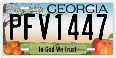 GA license plate PFV1447