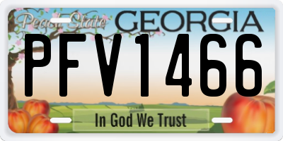 GA license plate PFV1466