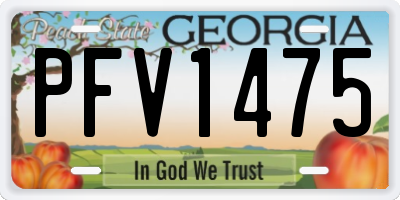 GA license plate PFV1475