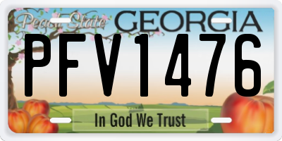 GA license plate PFV1476
