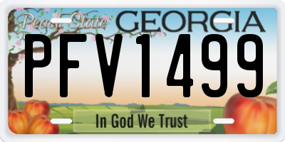GA license plate PFV1499