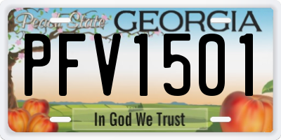 GA license plate PFV1501