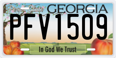 GA license plate PFV1509