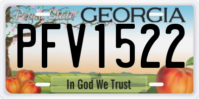 GA license plate PFV1522