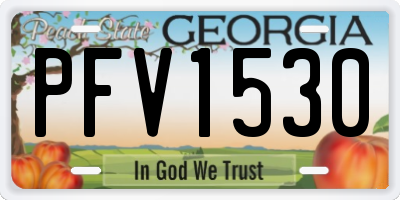 GA license plate PFV1530