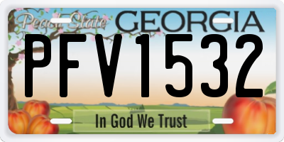GA license plate PFV1532