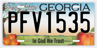 GA license plate PFV1535