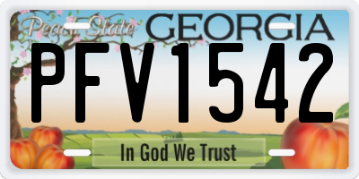 GA license plate PFV1542