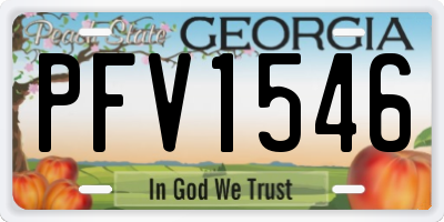 GA license plate PFV1546