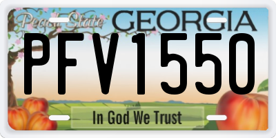 GA license plate PFV1550