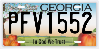 GA license plate PFV1552