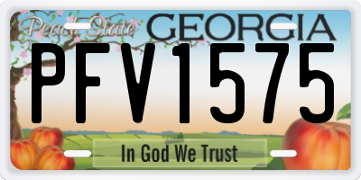 GA license plate PFV1575