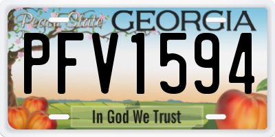 GA license plate PFV1594
