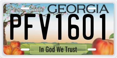 GA license plate PFV1601