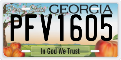 GA license plate PFV1605