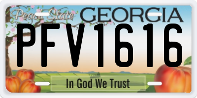 GA license plate PFV1616
