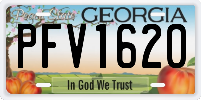 GA license plate PFV1620