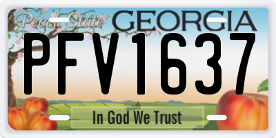GA license plate PFV1637