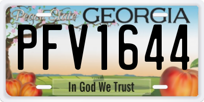 GA license plate PFV1644