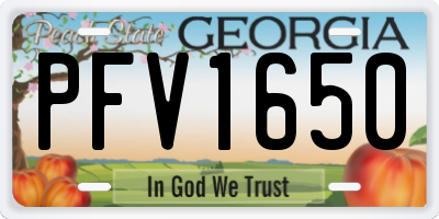 GA license plate PFV1650