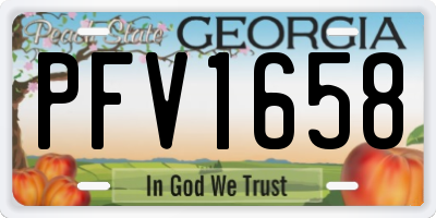 GA license plate PFV1658