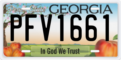 GA license plate PFV1661