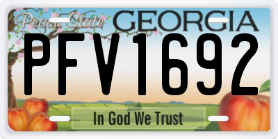 GA license plate PFV1692