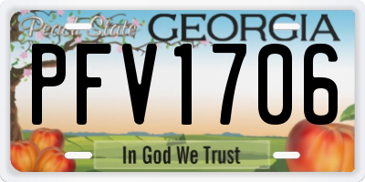 GA license plate PFV1706