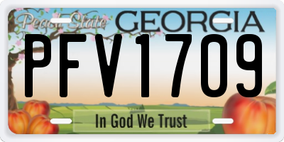 GA license plate PFV1709