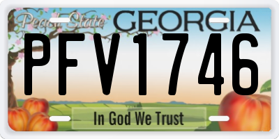 GA license plate PFV1746