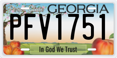 GA license plate PFV1751