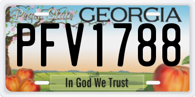 GA license plate PFV1788